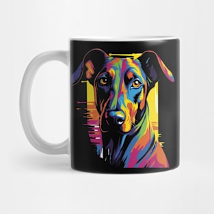 Doberman with a splash of color Mug